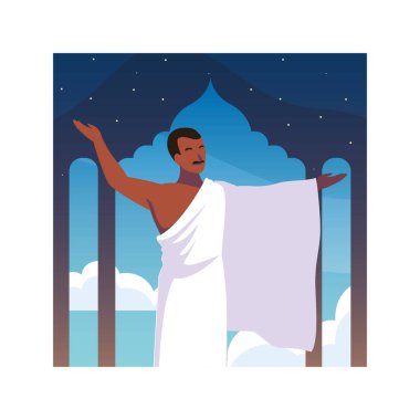 İnsanlar Hac için ayakta, Dhul Hijjah günü.