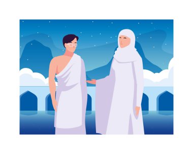 Dhul Hijjah gününde bir çift hacı.