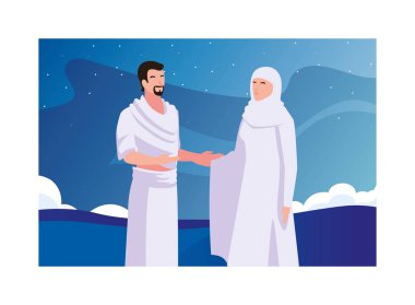 Dhul Hijjah gününde bir çift hacı.