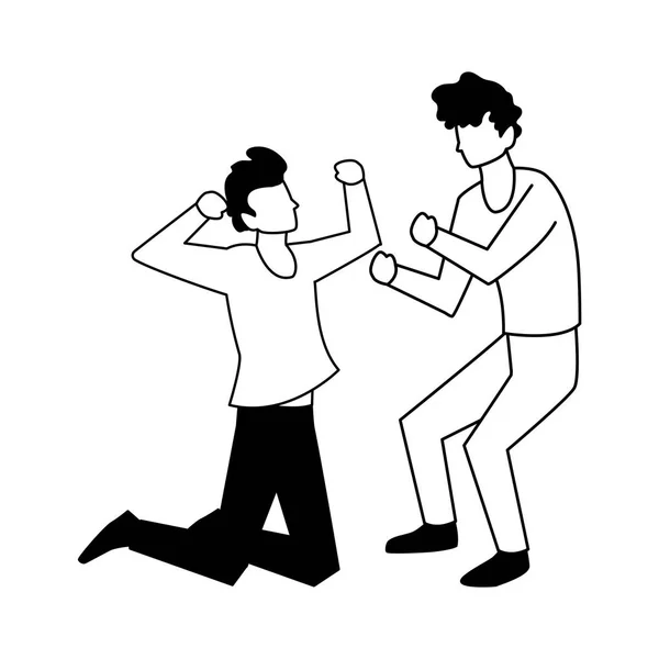 Beyaz arka planda dans eden erkekler — Stok Vektör