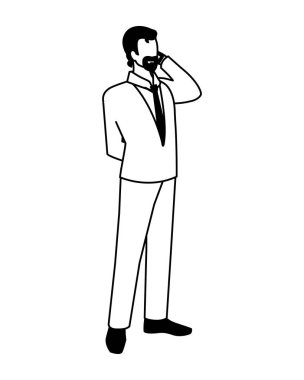 Beyaz arka plan üzerinde duran işadamı