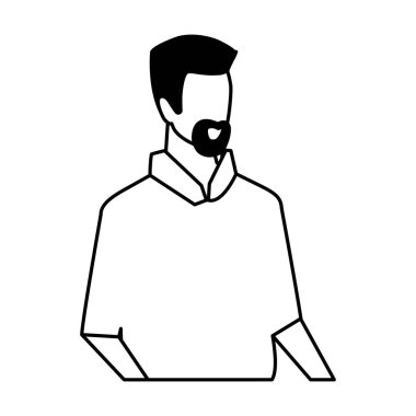 Beyaz arka planda genç bir adamın silueti