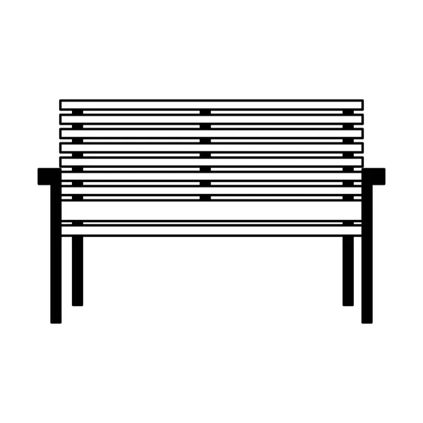 Silhouet van parkstoel op witte achtergrond — Stockvector