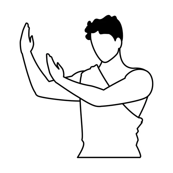 Homme pèlerin hajj sur fond blanc — Image vectorielle