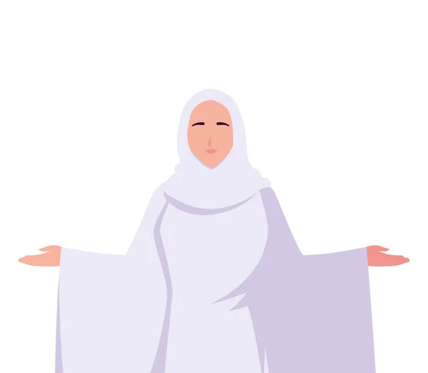 Wanita haji haji di latar belakang putih - Stok Vektor