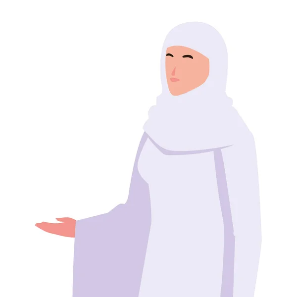 Wanita haji haji di latar belakang putih - Stok Vektor
