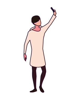 genç adam ayakta beyaz zemin üzerine