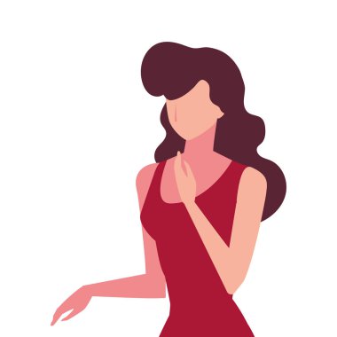 Beyaz arka planda genç bir kadın