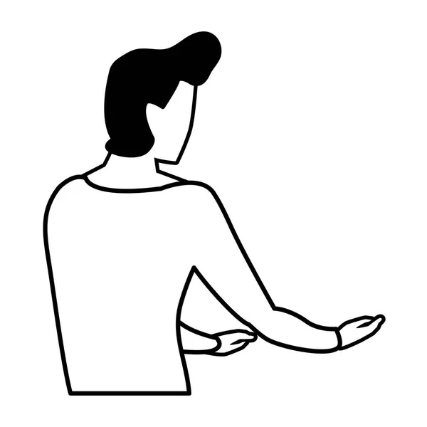 Молодой человек спинного положения на белом фоне — стоковый вектор