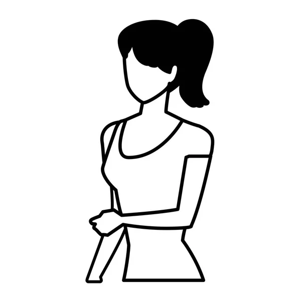 Jeune femme sur fond blanc — Image vectorielle