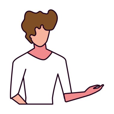 Beyaz arka plandaki genç adam.