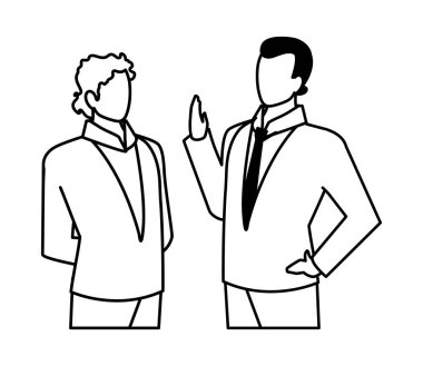 Çeşitli görüşleri olan sevimli iş adamları, pozlar