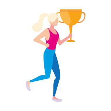 Beyaz arka planda altın madalyalı kadın