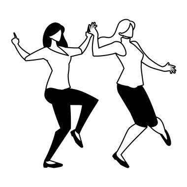 Beyaz arka planda dans eden kadın silueti