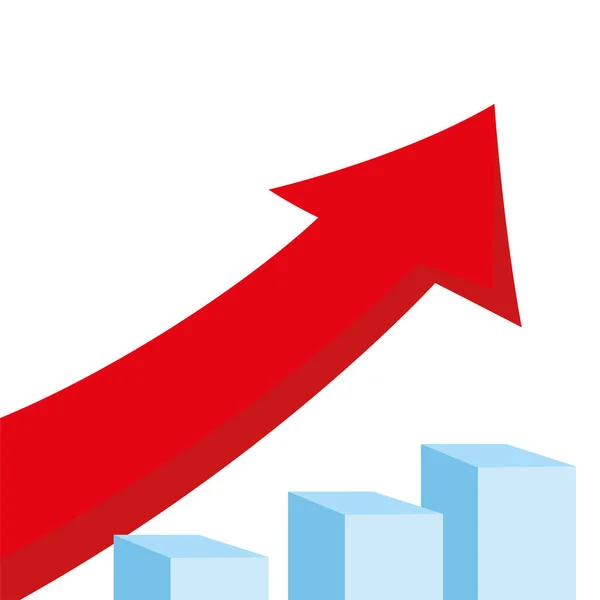 Grafico con freccia sullo sfondo bianco — Vettoriale Stock