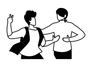 Dans eden erkekler, poz, parti, dans kulübü