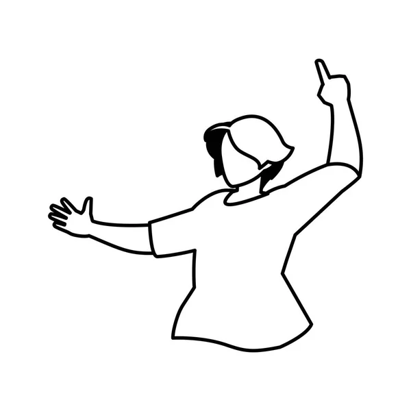 Homme en pose de danse, fête, sur fond blanc — Image vectorielle