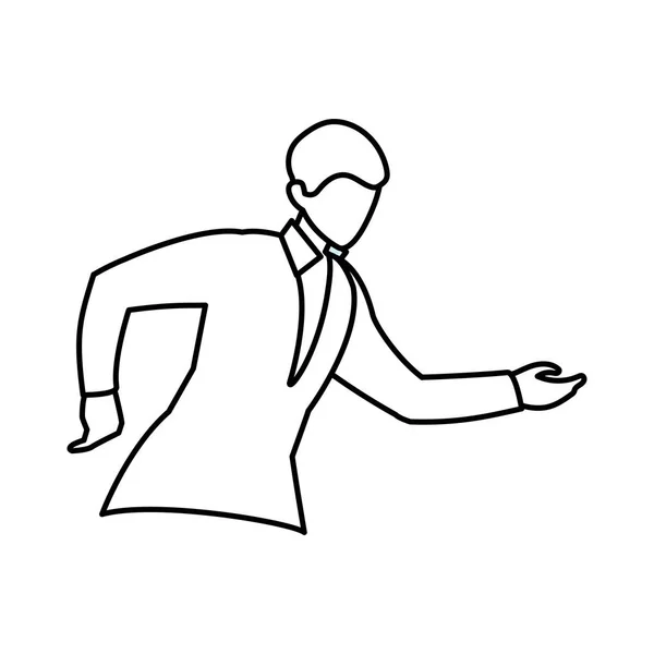Uomo in posa di ballo, festa, su sfondo bianco — Vettoriale Stock