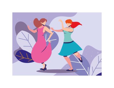 Manzarayla dans eden kadınlar