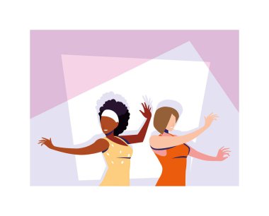Dans eden kadınlar, poz, parti, dans kulübü