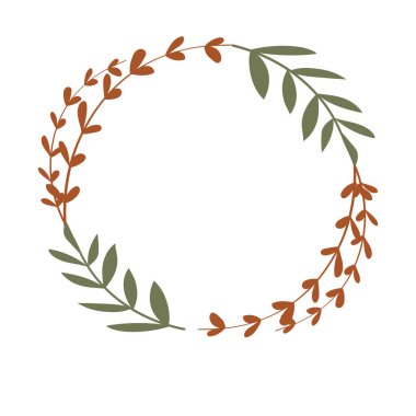 İzole edilmiş sonbahar çember yaprakları vektör tasarımı