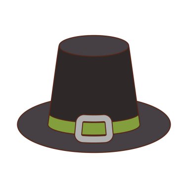 Şükran Günü vektör tasarımının siyah şapkası