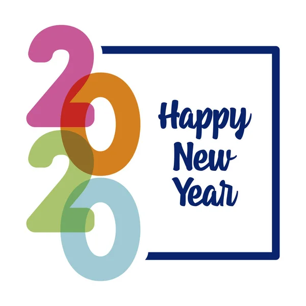 Happy new year 2020 and frame vector design — 图库矢量图片
