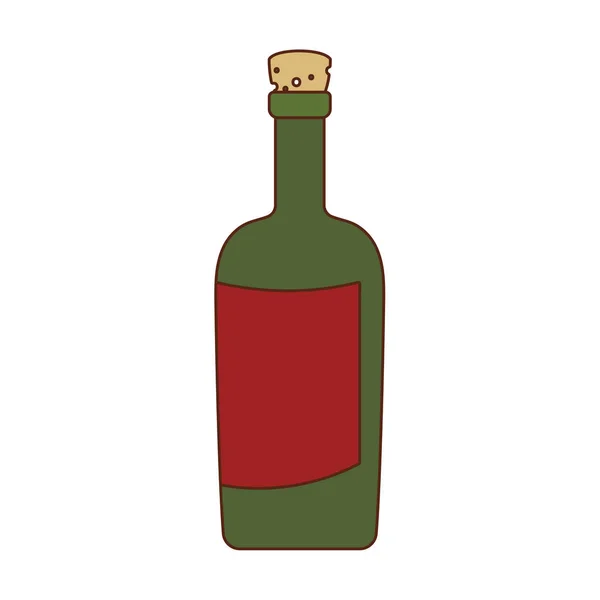 Diseño aislado del vector botella de vino — Vector de stock