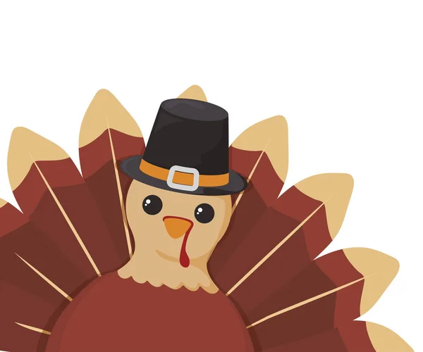 ( 영어 ) Turkey of Thanksgiving day vector design — 스톡 벡터