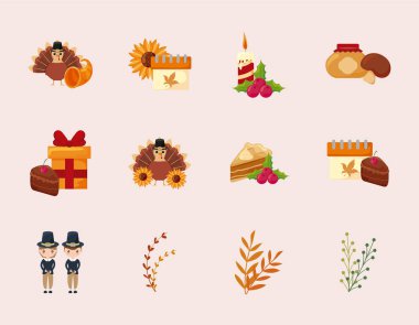 Şükran Günü ikonu vektör tasarımınız kutlu olsun