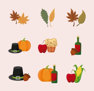 Şükran Günü ikonu vektör tasarımınız kutlu olsun