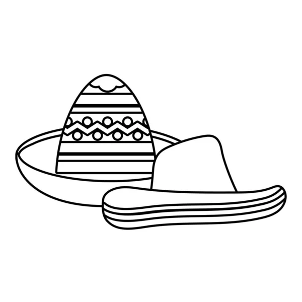 Diseño aislado de vector de sombrero mexicano — Archivo Imágenes Vectoriales