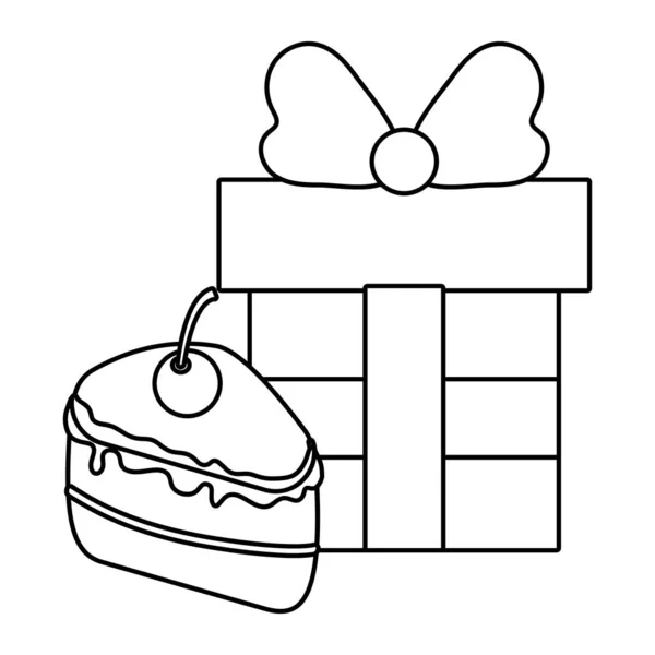 Regalo y pastel de diseño vectorial día de acción de gracias — Vector de stock