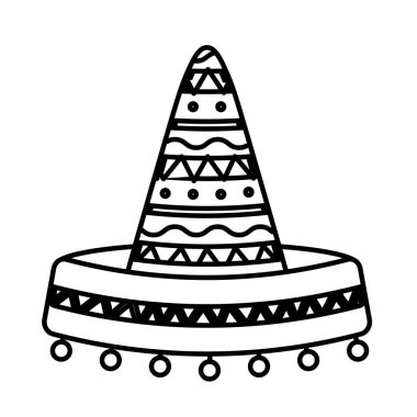 İzole edilmiş Meksika şapka vektör tasarımı