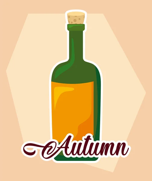 Bouteille de vin de conception vectorielle automne saison — Image vectorielle