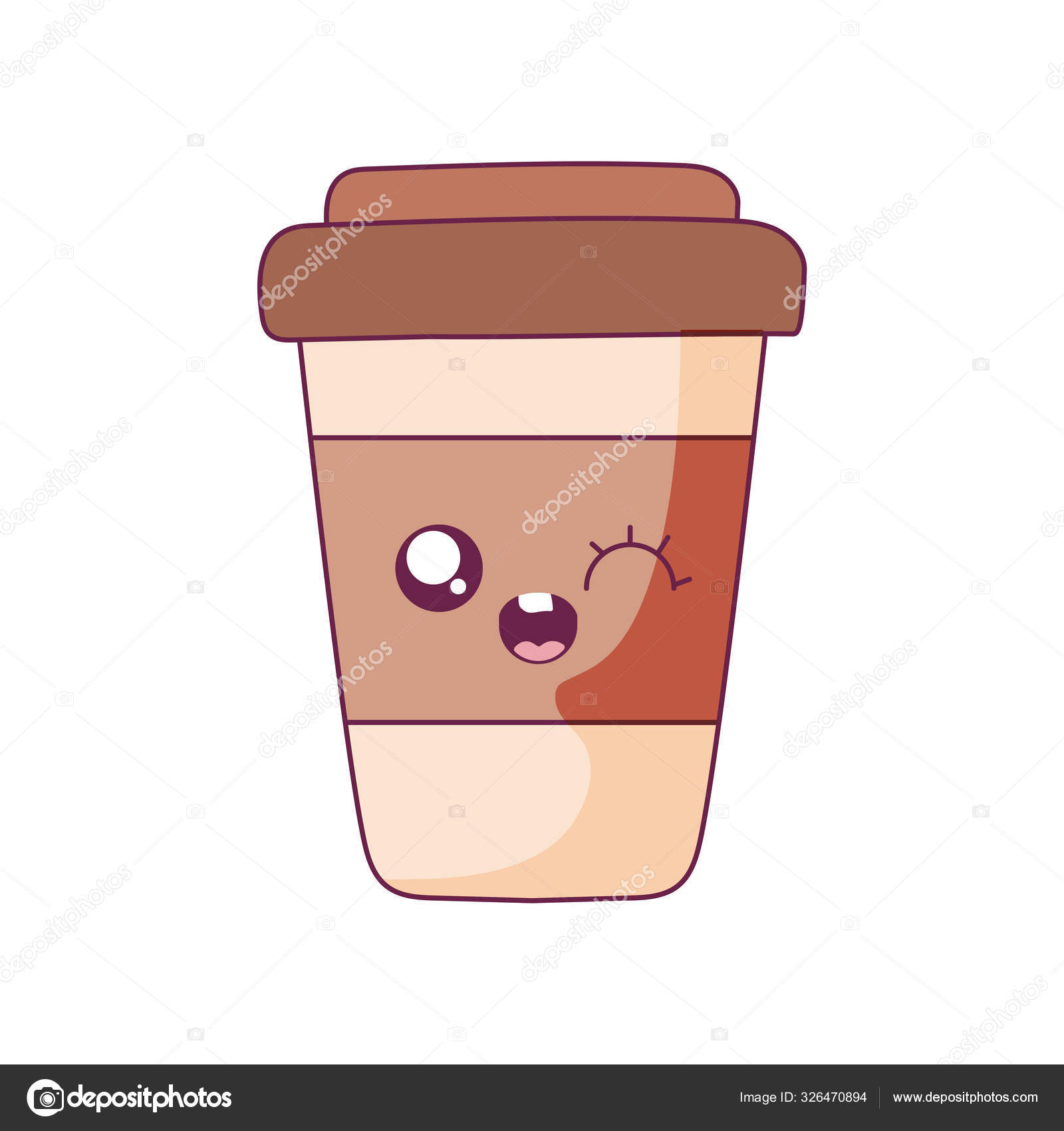 Cute Cartoon Iced Coffee, Kawaii