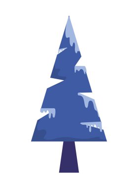 Kış mevsimi vektör tasarımının çam ağacı