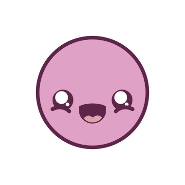 Mutlu kawaii daire karikatür vektör tasarımı