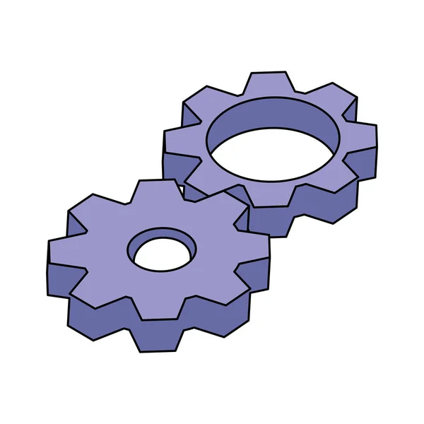 Conception vectorielle d'engrenages métalliques isolés — Image vectorielle