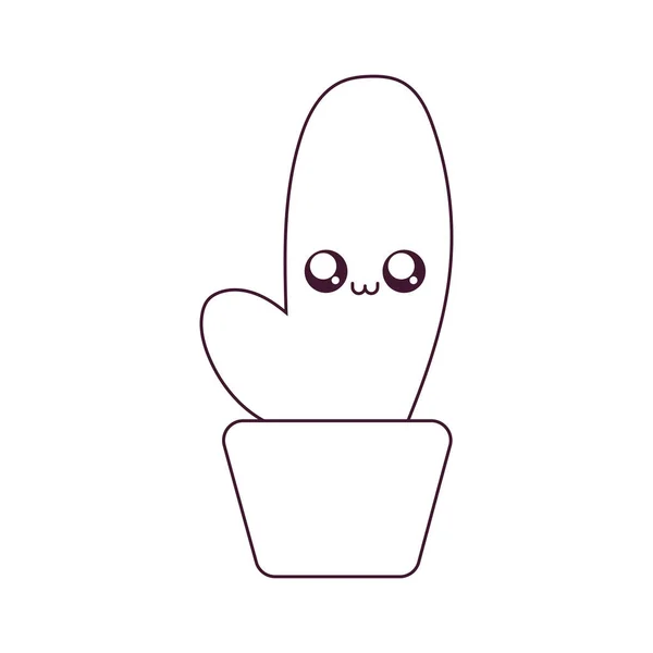 Kawaii cactus cartoon vector ontwerp — Stockvector