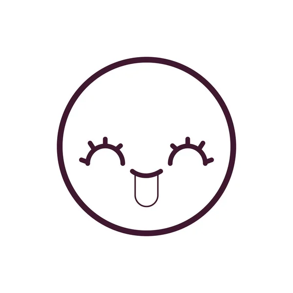 Happy kawaii circle cartoon vector design — Stock Vector
