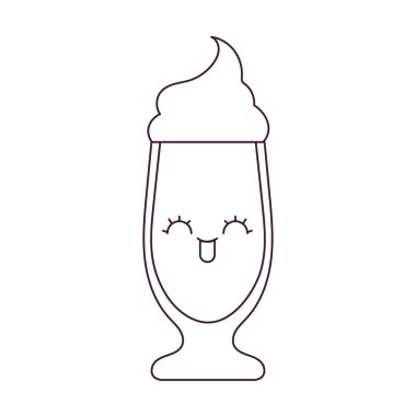 Kawaii milkshake karikatür vektör tasarımı