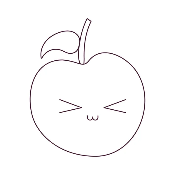 Kawaii manzana diseño de vectores de dibujos animados — Vector de stock