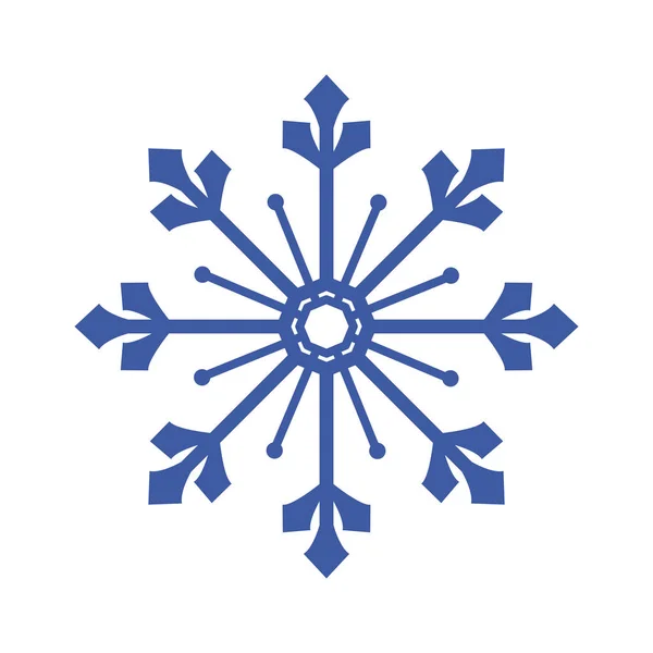 Blaue Schneeflocke im Vektordesign der Wintersaison — Stockvektor