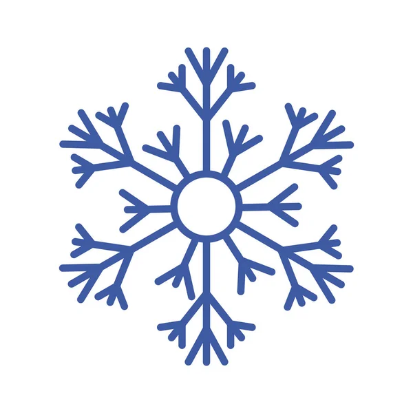 Blauwe sneeuwvlok van het winterseizoen vector ontwerp — Stockvector
