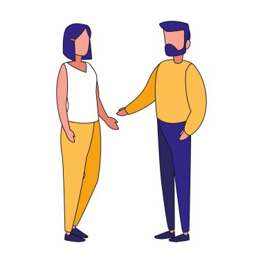 İzole kadın ve erkek avatar vektör tasarımı