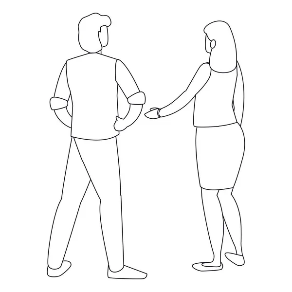 Isolerad kvinna och man avatar av ryggen vektor design — Stock vektor