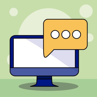 Bilgisayar ve kabarcık vektör tasarımı