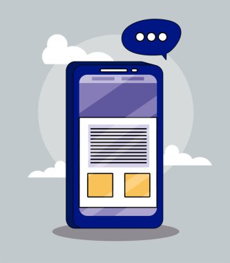 Akıllı telefon ve kabarcık vektör tasarımı