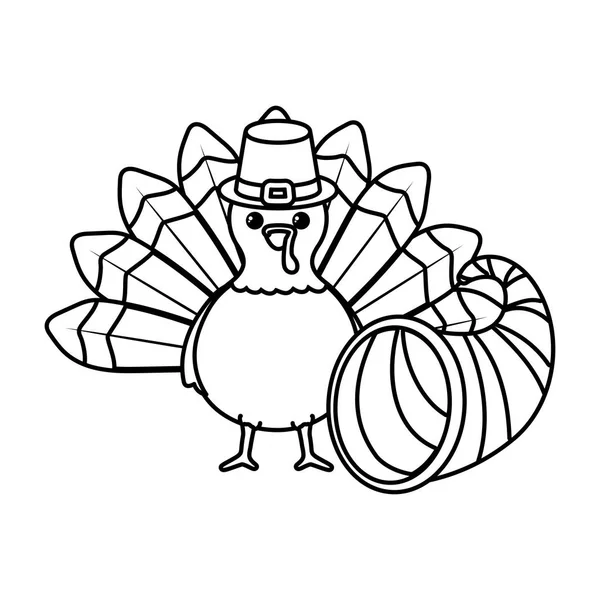 Turkey of thanksgiving day vector design — Stock Vector